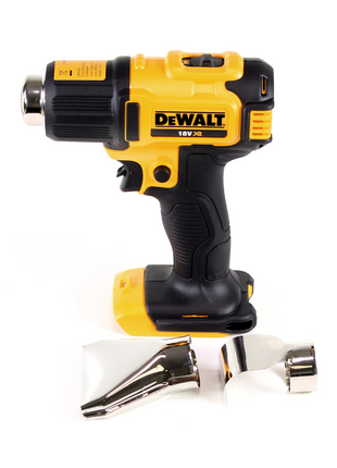 DeWalt DCE 530 N Akku Heißluftpistole 18V 530°C Solo + Flächen- und Reflektordüse + DeWalt DCL 040 18V XR Li-Ion Akku Lampe