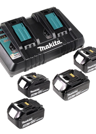 Makita DGA 900 PM4KX2 Akku Winkelschleifer 36V ( 2x18V ) 230mm Brushless + 4x Akku 4,0Ah + Doppelladegerät + Ezynut + Koffer - Toolbrothers