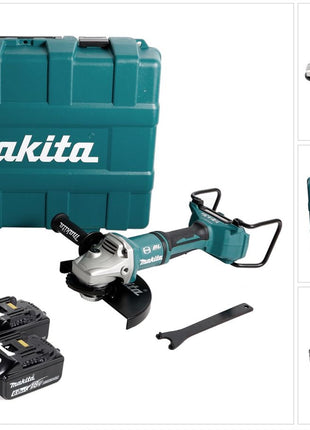 Makita DGA 900 G4KX2 Akku Winkelschleifer 36V ( 2x18V ) 230mm Brushless + 4x Akku 6,0Ah + Ezynut + Koffer - ohne Ladegerät - Toolbrothers