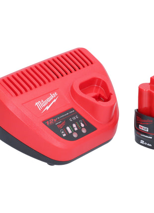 Scie sauteuse sans balais Milwaukee M12 FJS-201 12 V 22 mm + 1 batterie 2,0 Ah + chargeur