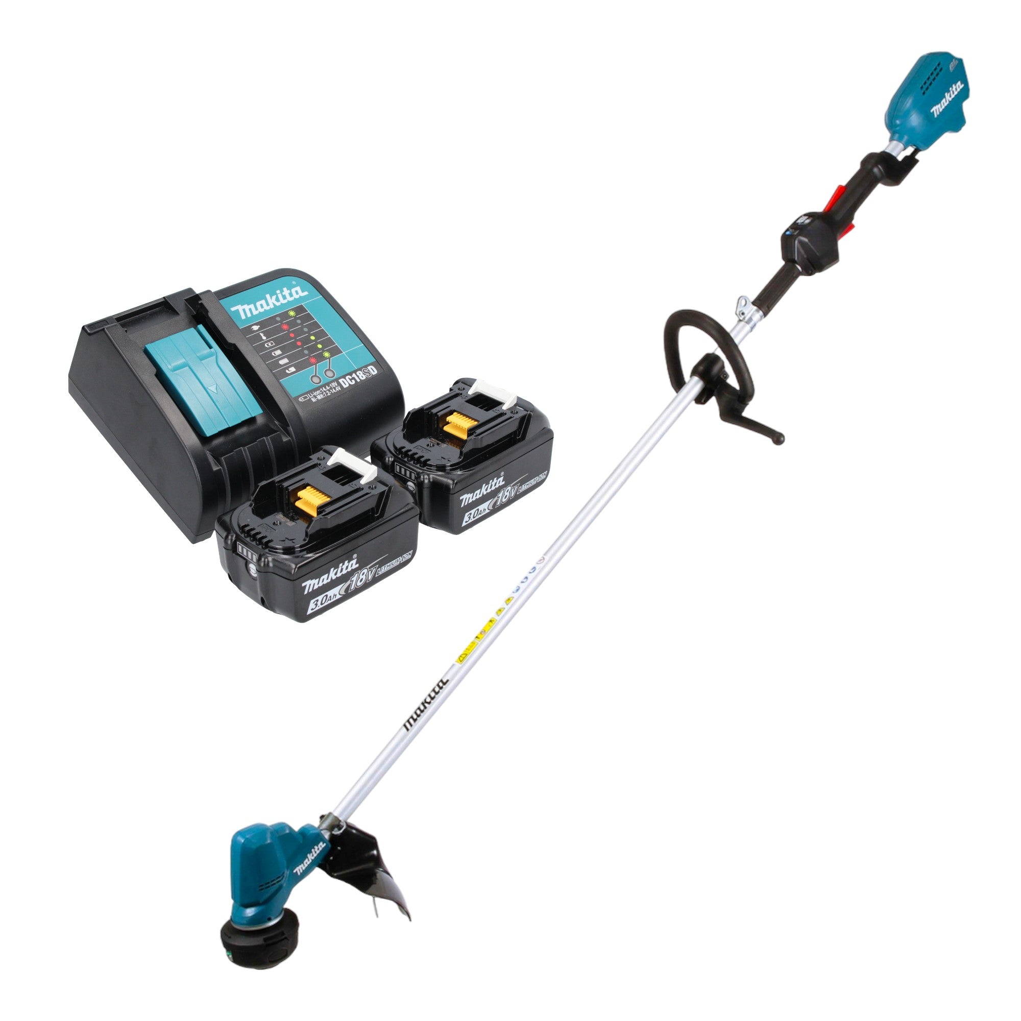 Makita DUR 190 LSF2X3 Akku Rasentrimmer 18 V 300 mm Brushless 2x Akku 3 0 Ah Ladegeraet 0 - toolbrothers