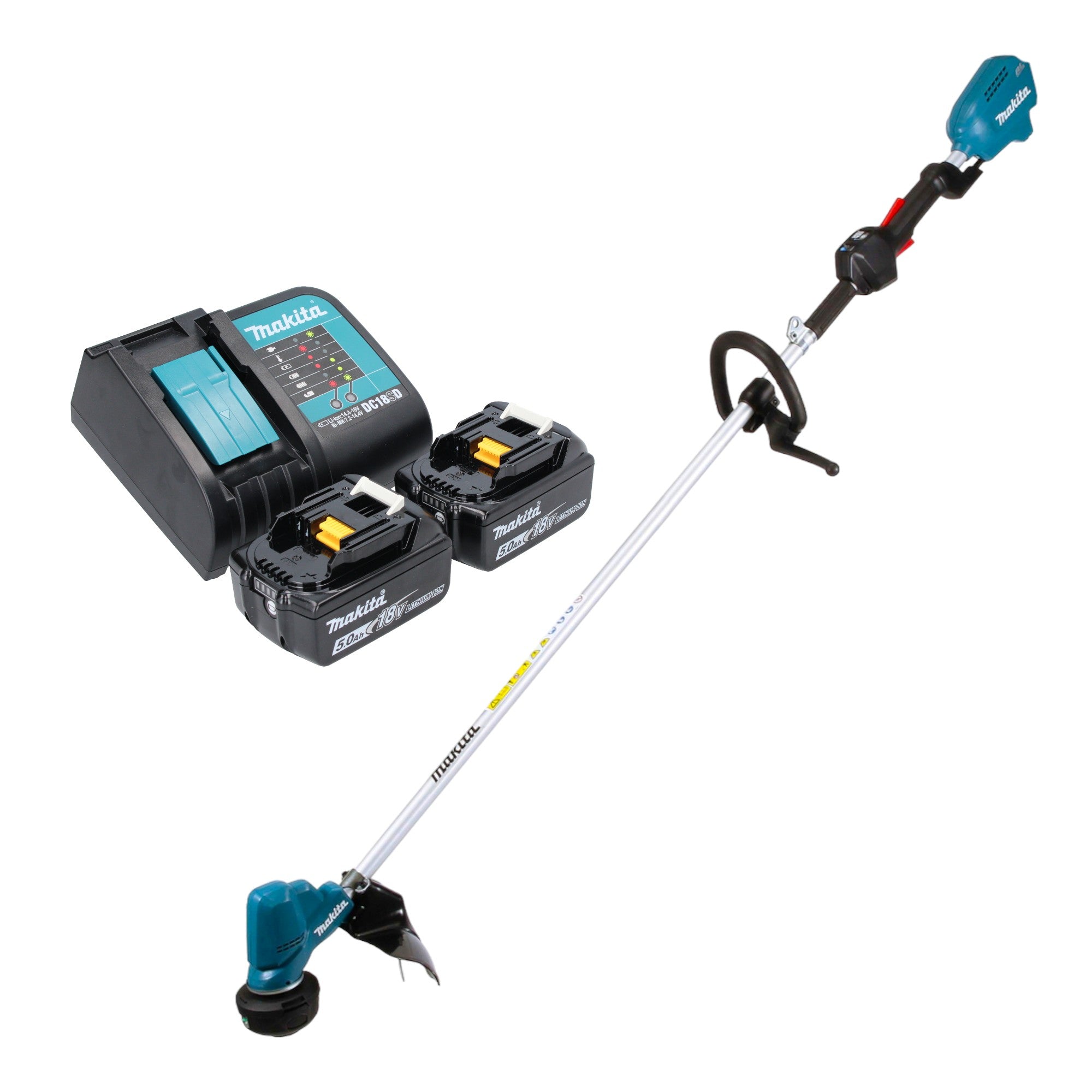 Makita DUR 190 LST2X3 Akku Rasentrimmer 18 V 300 mm Brushless 2x Akku 5 0 Ah Ladegeraet 0 - toolbrothers