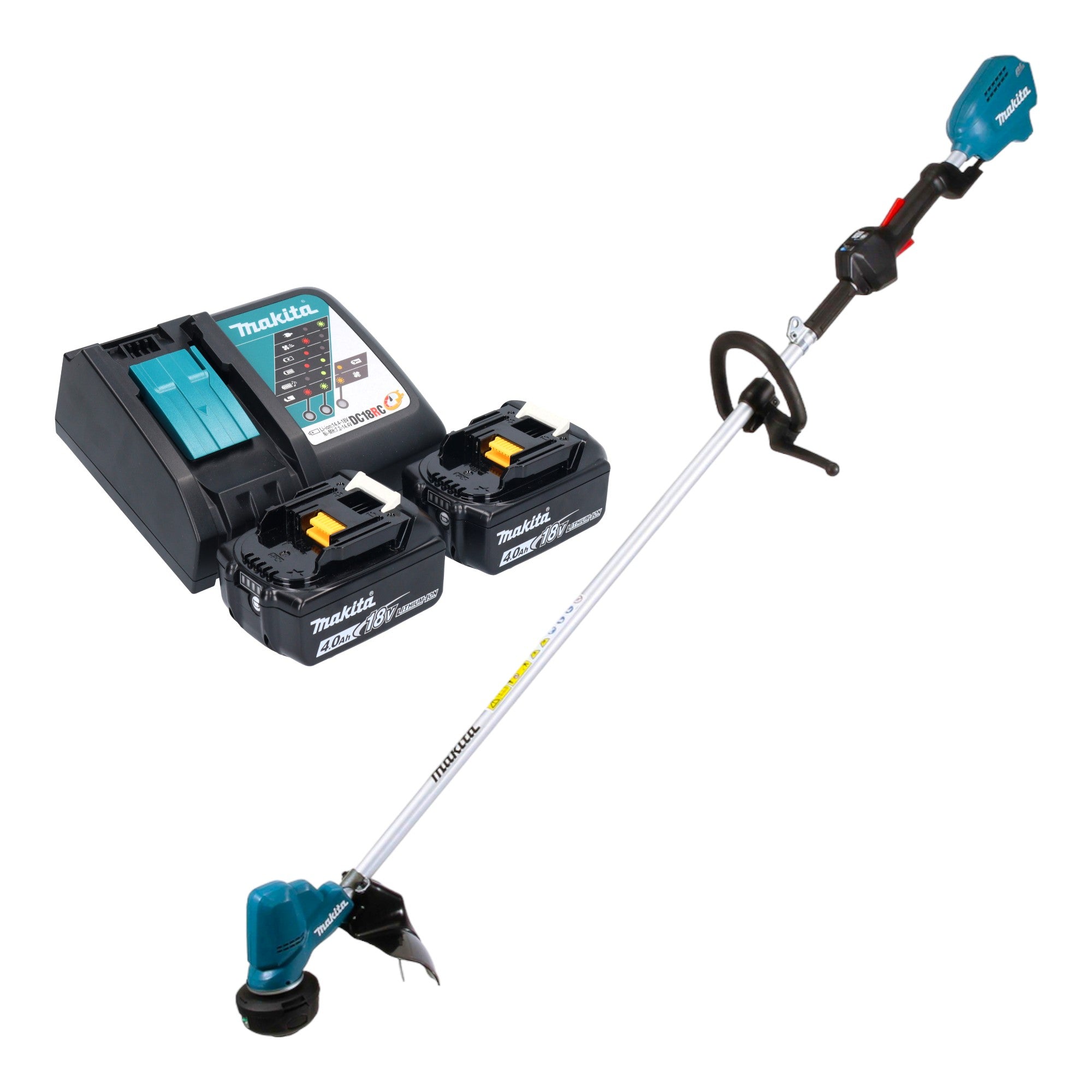 Makita DUR 190 LRM2X3 Akku Rasentrimmer 18 V 300 mm Brushless 2x Akku 4 0 Ah Ladegeraet 0 - toolbrothers