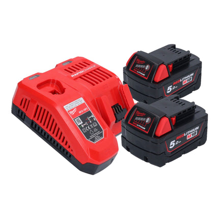 Milwaukee M18 ONEFLT-502X Cordless Lockbolt Tool 18 V 4.8 / 6.4 / 9.53 mm ( 4933478638 ) + 2x rechargeable battery 5.0 Ah + charger + HD box