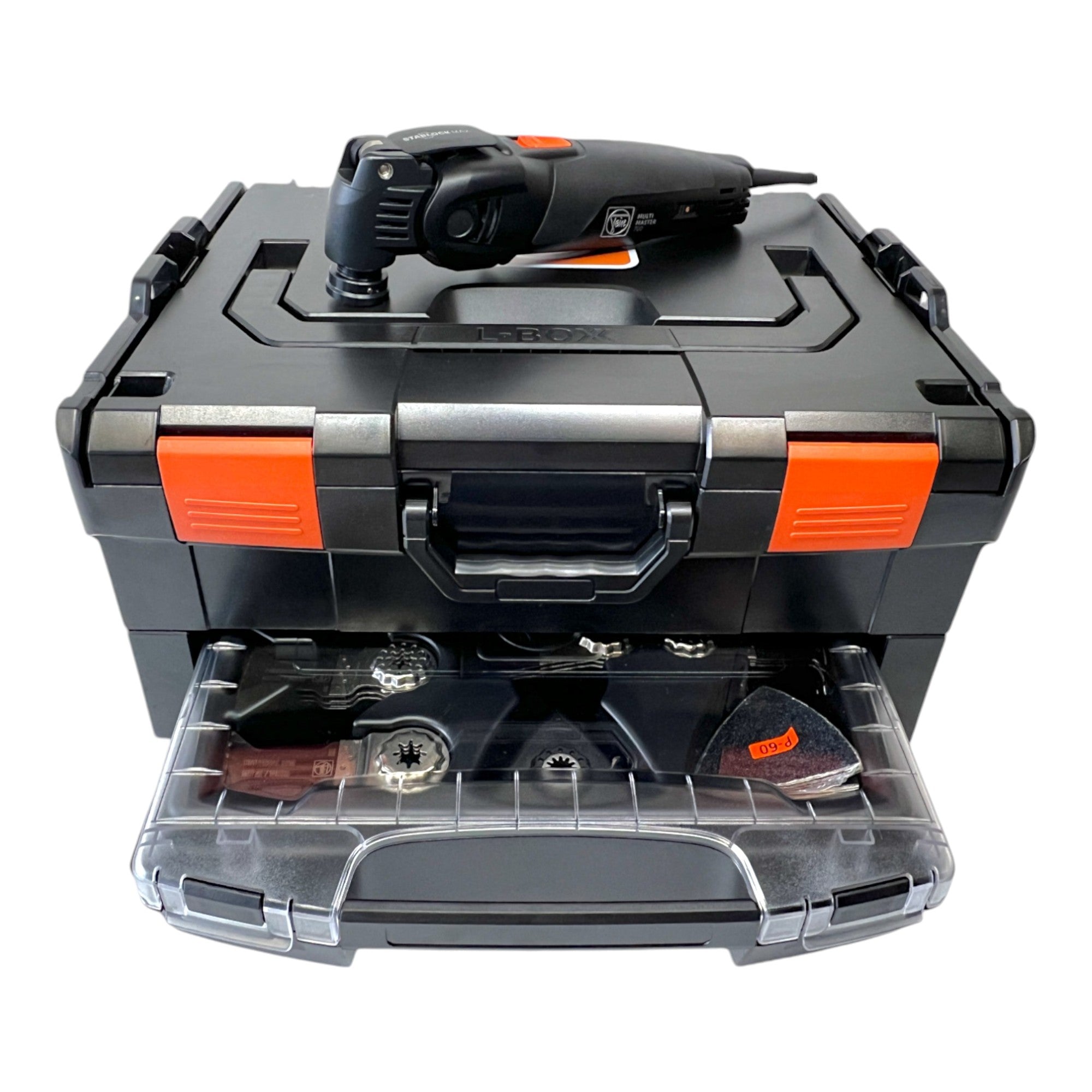 Fein Multimaster MM 700 Max Multifunktionswerkzeug 450 W Starlock Max Black Edition 72297461000 33 tlg Zubehoer L Boxx 0 - toolbrothers