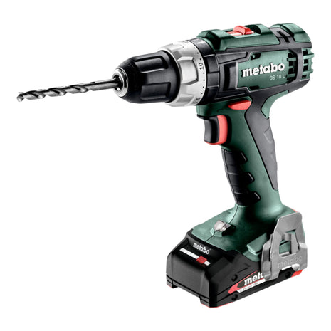 Metabo BS 18 L akumulatorowa wiertarko-wkrętarka 18 V 50 Nm ( 602321500 ) + 2x akumulator 2,0 Ah + ładowarka + metabox