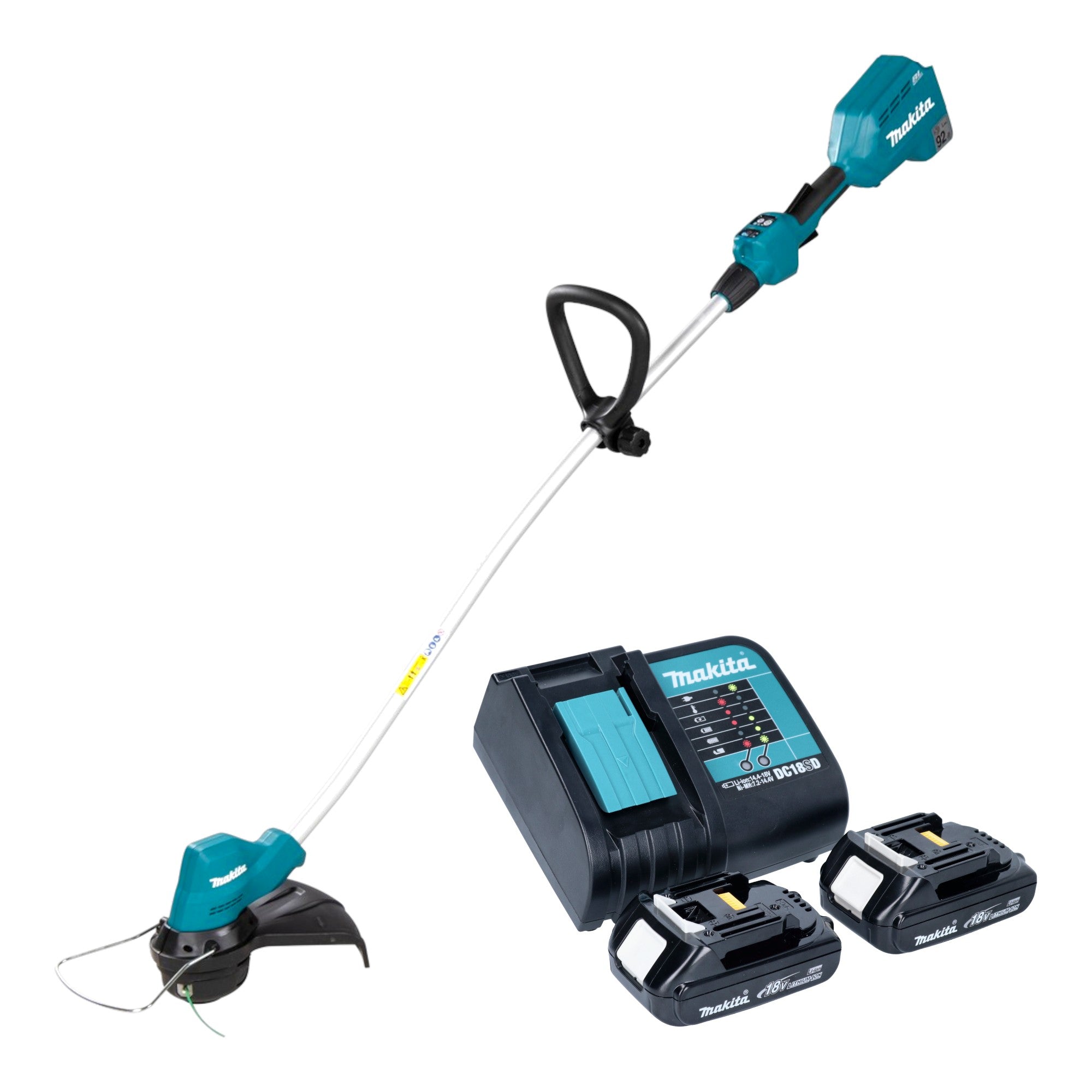 Makita DUR 189 SY2 Akku Rasentrimmer 18 V 300 mm Brushless 2x Akku 1 5 Ah Ladegeraet 0 - toolbrothers