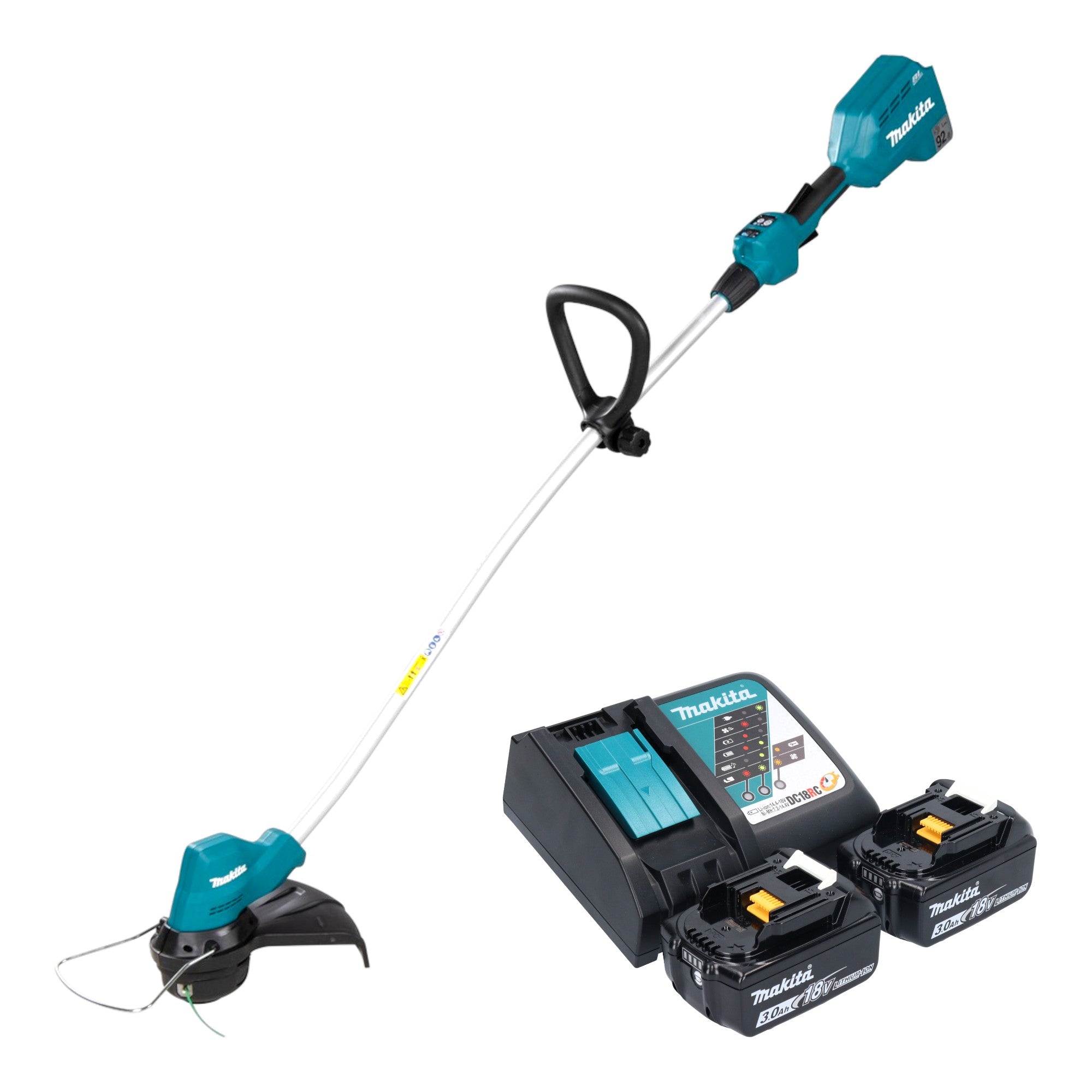 Makita DUR 189 RF2 Akku Rasentrimmer 18 V 300 mm Brushless 2x Akku 3 0 Ah Ladegeraet 0 - toolbrothers