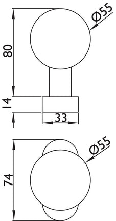 Bouton de porte à cadre 2085 ( 3000267271 ) Matériau Acier inoxydable 60 à rotation fixe
