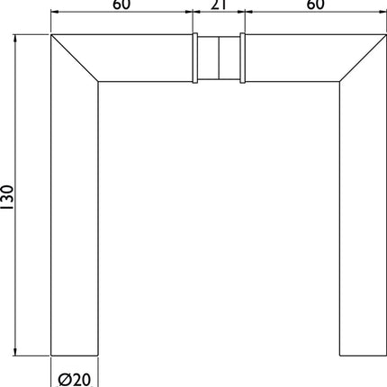 Par de manillas para puertas de cristal 1802 BASIC 02 ( 3000253952 ) Eje cuadrado de acero inoxidable de 8 mm