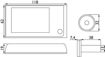 Visor de puerta digital 8991 ( 3000267276 ) metal / plástico 38 mm / 116 mm