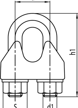 Sujetacables similar a DIN 741 (1000120114) rosca M4 galvanizado