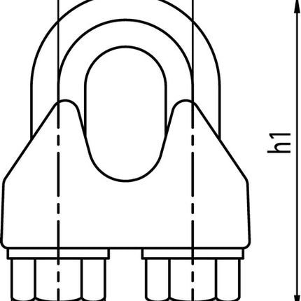 Pinza de seguridad para cable DIN 1142-EN 13411-5 ( 1000120145 ) Rosca M5 galvanizada