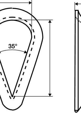 Guardacabo DIN 6899 Forma B (1000120171) 4 mm galvanizado con ranura profunda