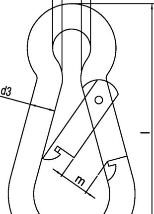 Mousqueton DIN 5299, forme C ( 1000120182 ) longueur 60 mm épaisseur de fil 6 mm électro-galvanisé