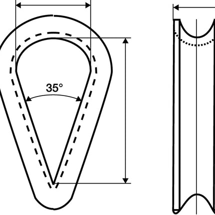 Thimble DIN 6899 Form B ( 1000120172 ) 12 mm galvanised with deep groove