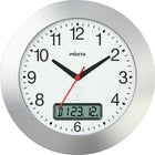 Wall clock ( 9106486630 ) Radio-controlled clock plastic matt silver numbers