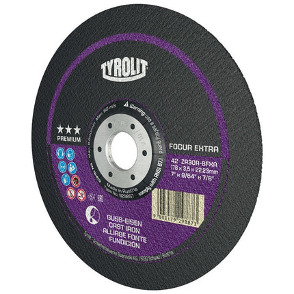 Disco de corte Tyrolit PREMIUM FOCUR EXTRA ( 8000758235 ) D230x3mm agujero acodado 22,23 mm