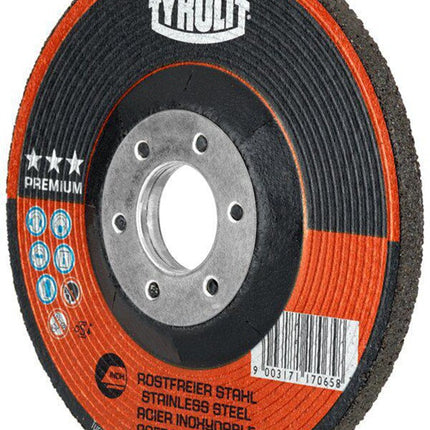Tyrolit rough grinding disc PREMIUM ( 8000756163 ) D125xS4mmGrain size 30 Bore 22.23 mm