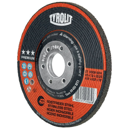 Tyrolit rough grinding disc PREMIUM ( 8000756163 ) D125xS4mmGrain size 30 Bore 22.23 mm