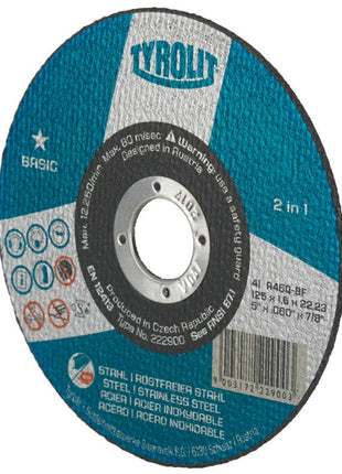 Disco de corte Tyrolit BASIC (8000757599) D125x1mm orificio recto 22,23 mm