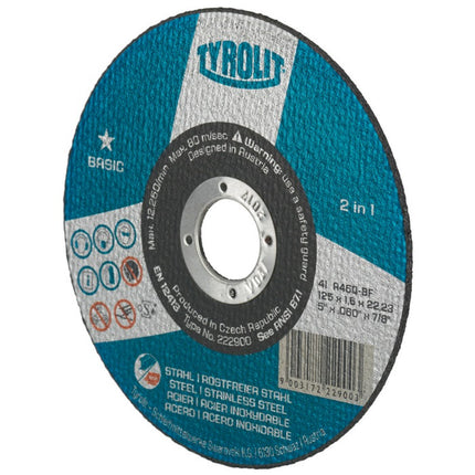 Tarcza tnąca Tyrolit BASIC ( 8000757599 ) D125x1mm otwór prosty 22,23 mm