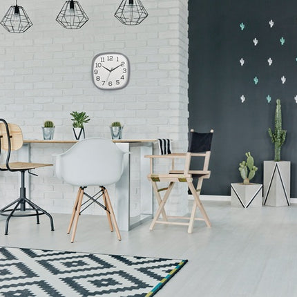 TFA Dostmann Wanduhr ( 9000486867 ) Quarzuhr Kunststoff grau Zahlen, analog