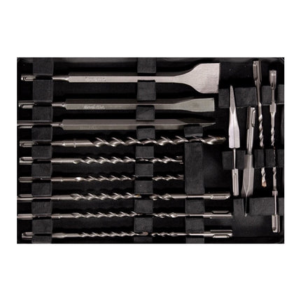 Makita DHR 281 ZJ Akku Bohrhammer 2x18V 2,8J brushless SDS plus + Makpac + 17-tlg. Bohrer und Meißel Set + Koffer - ohne Akku und Ladegerät - Toolbrothers