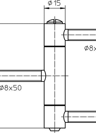 Simonswerk Bisagra taladradora BAKA C 1-15 WF (3000255706) Puertas de madera DIN izquierda/derecha 3 piezas niquelada