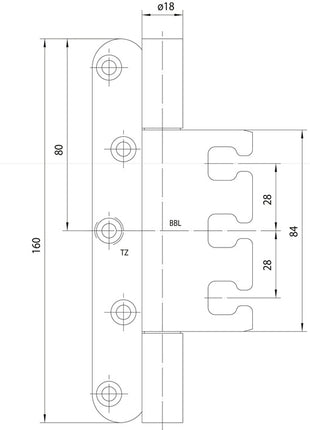 Zawias kontraktowy Simonswerk VARIANT VX 7939 ( 3000700118 ) stal nierdzewna matowa szczotkowana 160 kg drzwi przylgowe