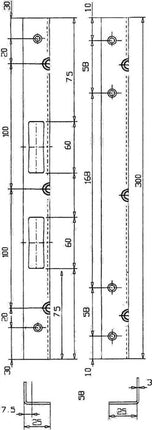 Schnegel security angle striking plate ( 3000259567 ) Length 300 mm Width 25 mm Thickness 3 mm 006/920
