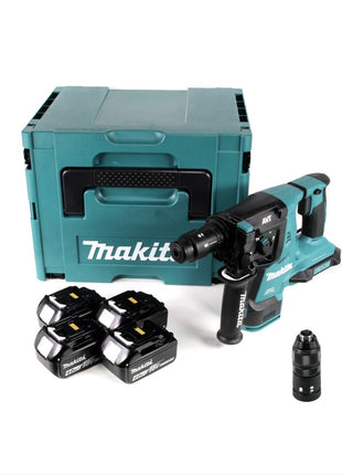 Makita DHR 281 M4J Brushless Akku Bohrhammer 28 mm 2x 18 V für SDS-PLUS mit Schnellwechselfutter im Makpac + 4x 4,0 Ah Akku - ohne Ladegerät - Toolbrothers