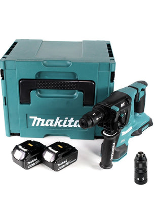 Makita DHR 281 GJ Brushless Akku Bohrhammer 28 mm 2x 18 V für SDS-PLUS mit Schnellwechselfutter im Makpac + 2x 6,0 Ah Akku - ohne Ladegerät - Toolbrothers