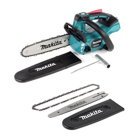 Makita DUC 254 Z Akku Kettensäge 18 V 25 cm Brushless + Ersatzschiene & -Sägekette + Kettenschutz - ohne Akku, ohne Ladegerät - Toolbrothers