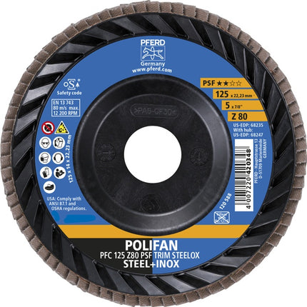 Tarcza listkowa PFERD TRIM STEELOX ( 8001720484 ) Ø 125 mm uziarnienie 80 stożkowe
