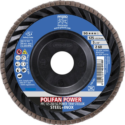 PFERD flap disc TRIM STEELOX ( 8001720489 ) Ø 125 mm grain size 60 PFC / B / T29