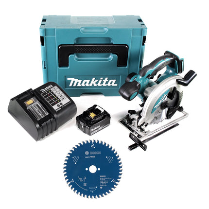 Makita DSS 610 ST1J Akku Kreissäge 165 mm 18 V + 1x Akku 5,0 Ah + Ladegerät + 2x Kreissägeblatt + Makpac - Toolbrothers