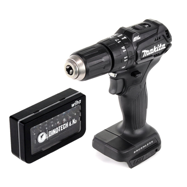 Makita DHP 483 ZB Akku Schlagbohrschrauber 18 V 40Nm schwarz Solo + 31tlg. Bit-Set - ohne Akku, ohne Ladegerät - Toolbrothers