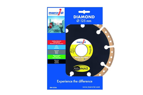 Disco de corte diamantado MC850 AkkuMAX (4000865528) Ø 125 mm orificio 22,23 mm ancho del segmento de amoladora angular 37,6 mm