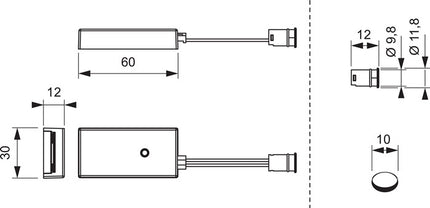 L & S Mini IR sensor switch ( 3000550114 ) 24 V 24 V Length 60 mm