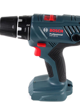 Bosch Professional GSR 18V-21 Akku Bohrschrauber 18V 55Nm + 2x Akku 2,0Ah + Ladegerät + Spiralbohrer Set + Bit Set + Koffer - Toolbrothers