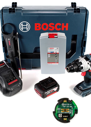 Bosch GSR 18 V-85 C Akku Bohrschrauber 18V 110Nm Solo in L-Boxx mit GCY 30-4 Connectivity Modul und 1x 5,0 Ah Akku + Ladegerät + 25 tlg. Spiralbohrer Set - Toolbrothers