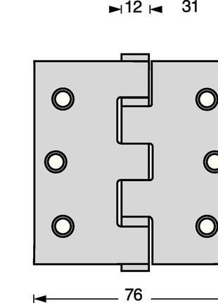 Bisagra de puerta con rodamiento de bolas Intersteel (3000255604) pasador extensible cuadrado mate de acero inoxidable