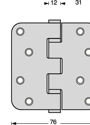 Intersteel Kugellagertürscharnier ( 3000255607 ) Edelstahl abgerundet matt ausziehbarer Stift