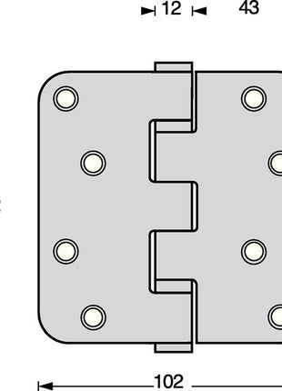 Bisagra de puerta con rodamiento de bolas Intersteel (3000255609) pasador extensible mate redondeado de acero inoxidable