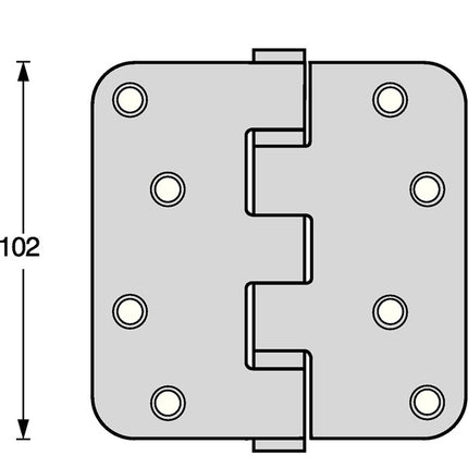 Cerniera per porta con cuscinetti a sfera Intersteel ( 3000255609 ) perno estensibile in acciaio inox arrotondato opaco