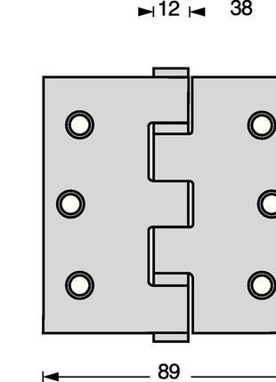 Bisagra de puerta con rodamiento de bolas Intersteel (3000255605) pasador extensible cuadrado mate de acero inoxidable