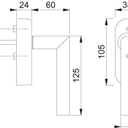 Hoppe window handle Amsterdam E0400/FR-408 ( 8000460411 ) stainless steel 20-30 mm eWindow handle