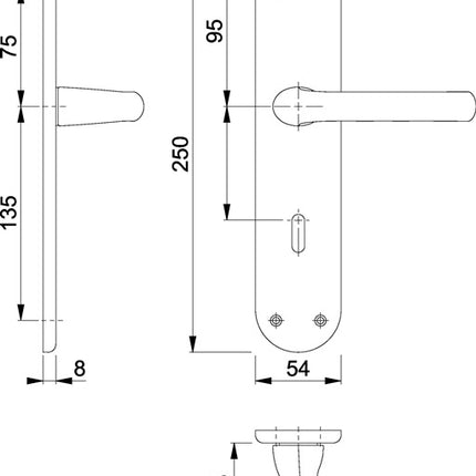 Zestaw renowacyjny Hoppe Tôkyô 1710/3334 ( 8000348502 ) Aluminium F1 dystans 72 mm