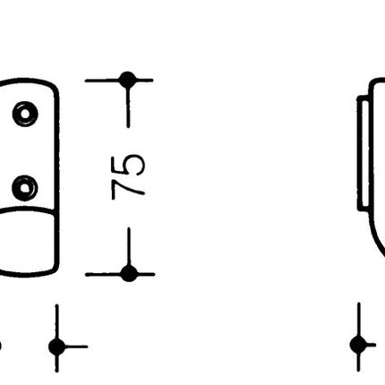 HEWI coat hook 477.90.060 ( 3000206869 ) single Projection 47 mm Height 72 mm